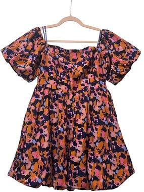 Chi Chi London Puff Sleeves Mini Dress NWT Bubble Hem Floral Anthropologie Vibes
